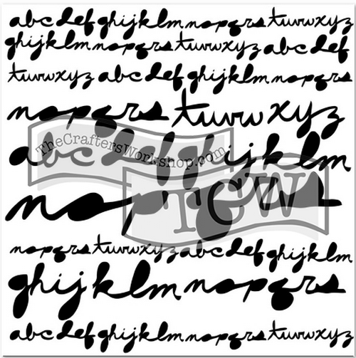 Crafters Workshop - Stencil-6x6 - Cursive Alphabet