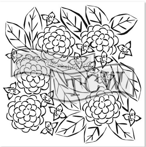 Crafters Workshop - Stencil-6x6 - Flower Garden