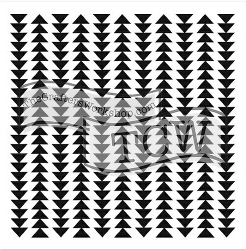 Crafters Workshop - Stencil-6x6 - Stacked Triangles