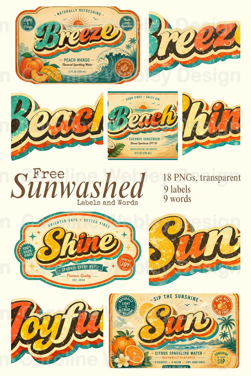 Download - Free - Sunwashed Labels and Words