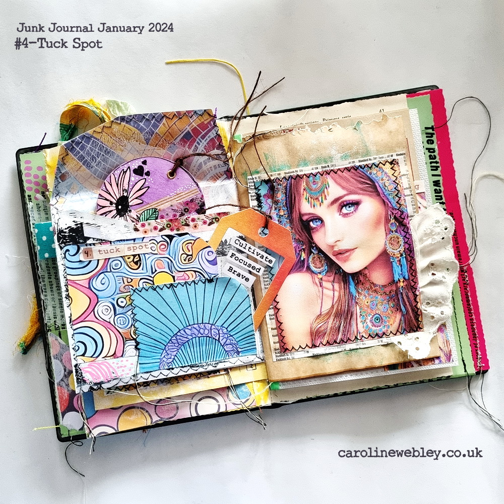 Junk Journal January 2024 - Prompt 4 - Tuck Spot - Caroline Webley Design